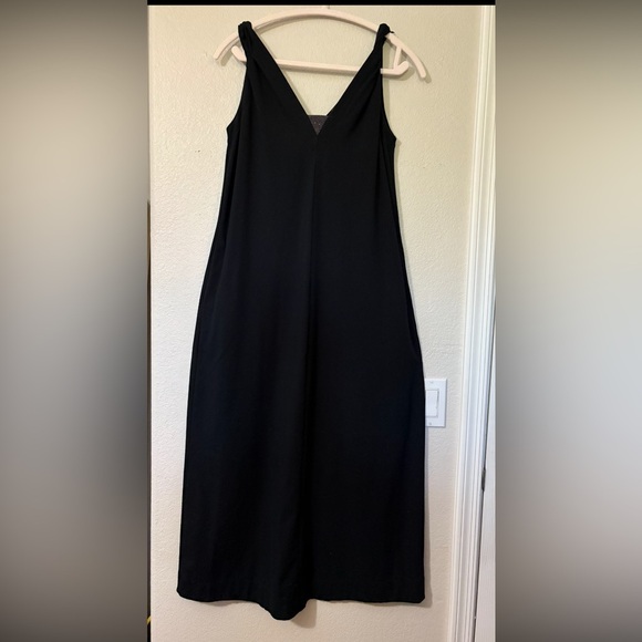 Brunello Cucinelli Black Cotton Midi/Maxi with Monili Inset and Braided straps. - Picture 2 of 16